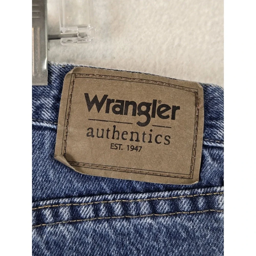 Wrangler Authentics Mens Fleece Jeans Size 42 x 30 Blue Denim 100% Cotton